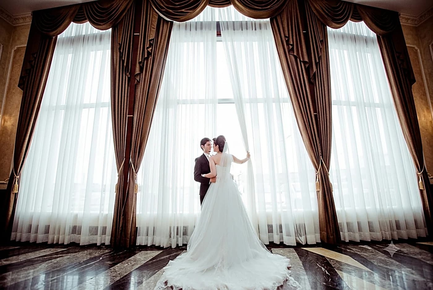 Cinematic wedding photograph in Dubai by Evered Studios — elegant cinematic frame