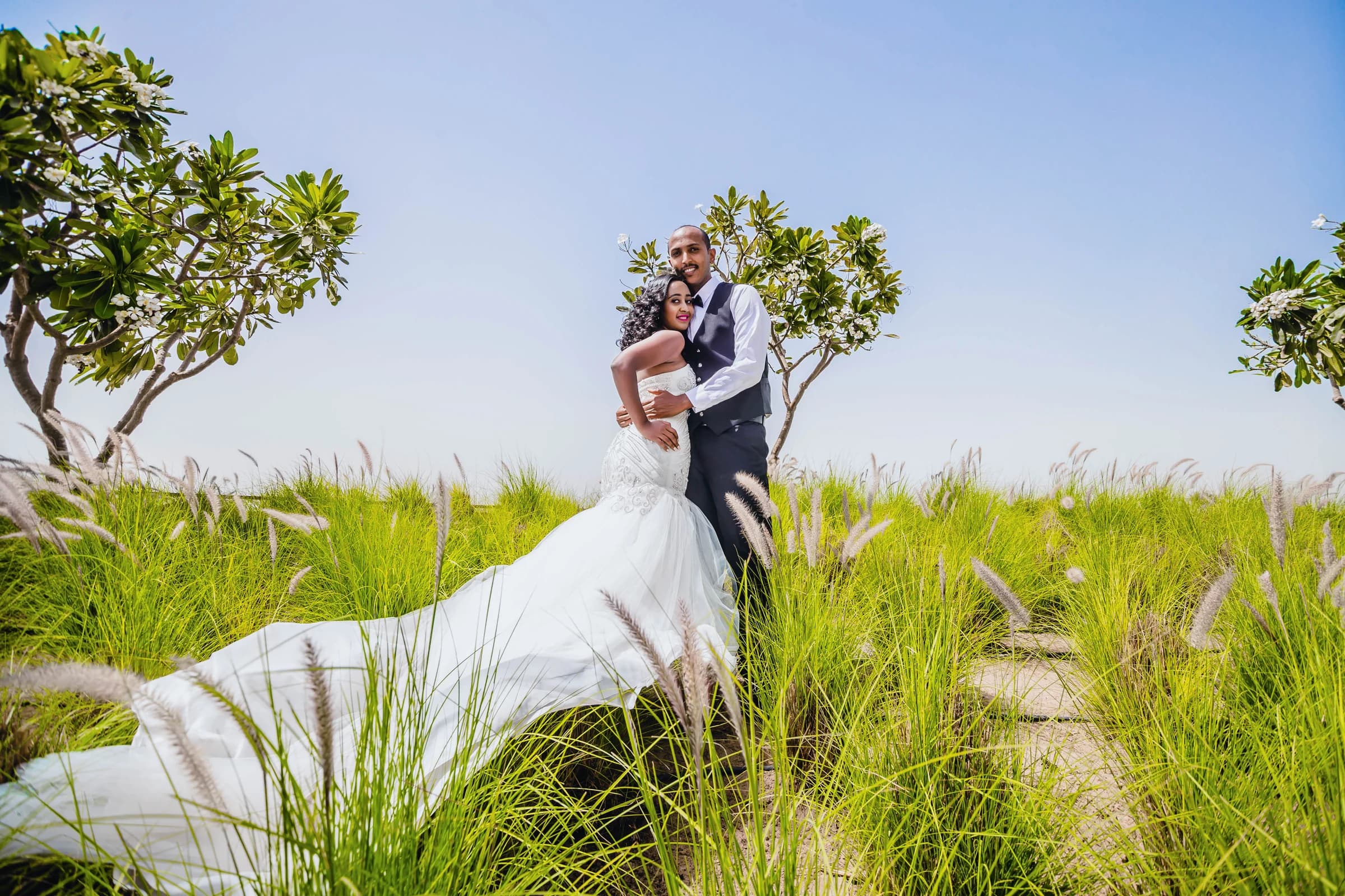 Cinematic wedding photograph in Dubai by Evered Studios